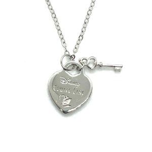 Sterling silver Cruise Line inspired heart necklace with silver key